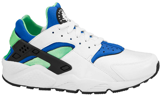 Nike Air Huarache White Royal Blue Scream Green | SportFits.com