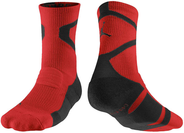 red and black jordan socks
