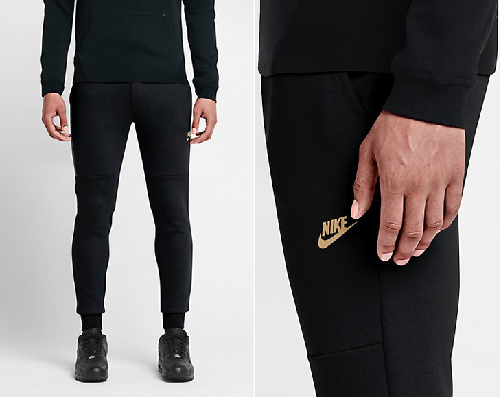 Nike Tech Fleece Pants Black Gold | SportFits.com