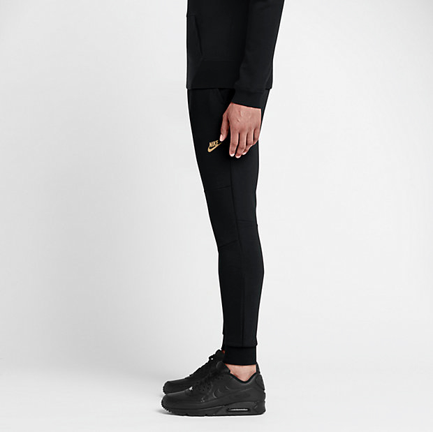 nike-tech-fleece-pants-black-gold-2