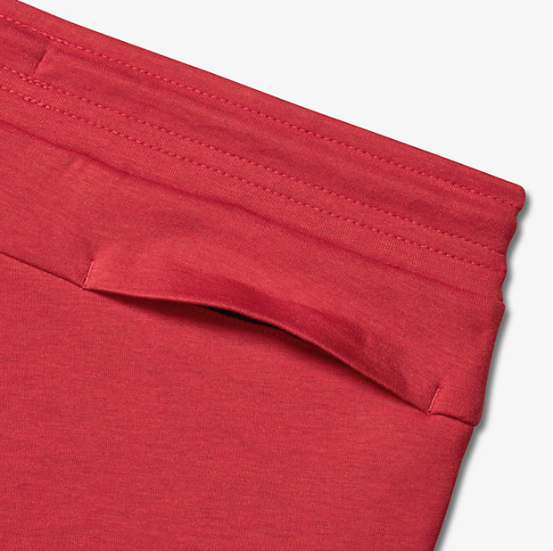 red tech fleece pants