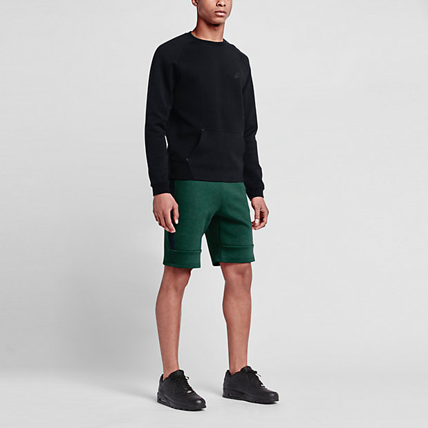 nike fleece shorts green