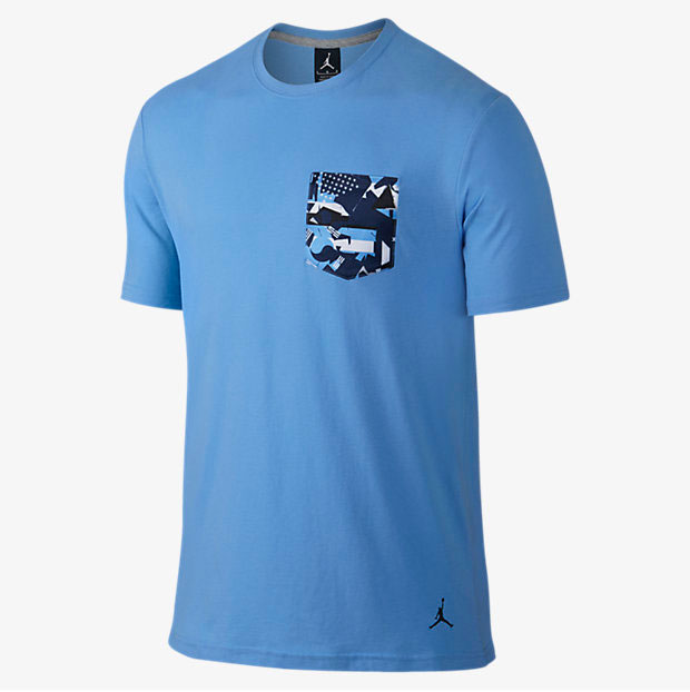 retro 9 university blue shirt