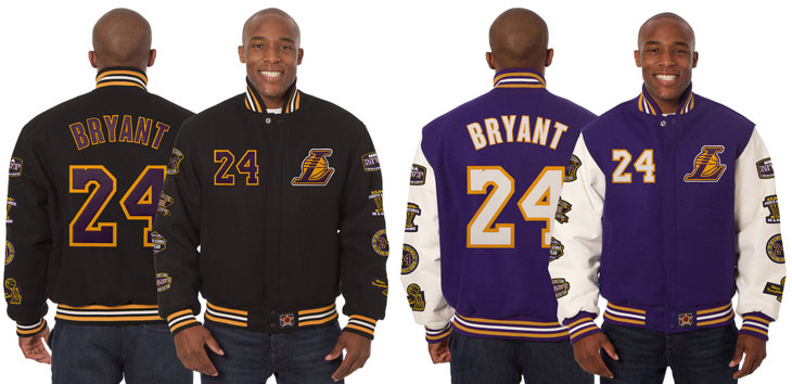 Kobe bryant lakers online leather jacket