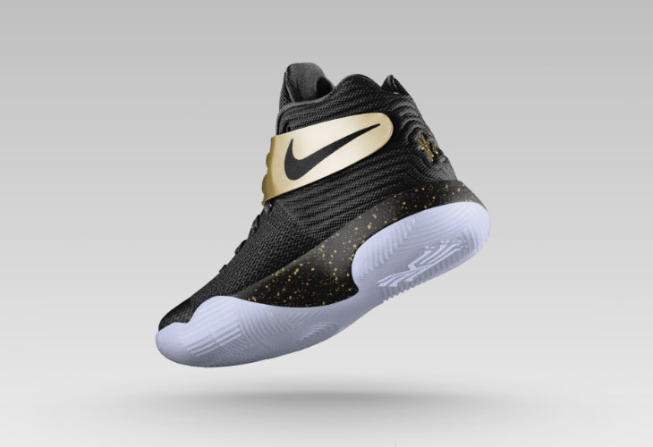 nike kyrie 2 black and gold