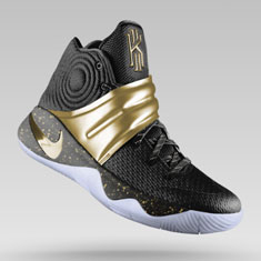 nike kyrie 2 black and gold