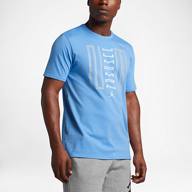 university blue jordan shirts