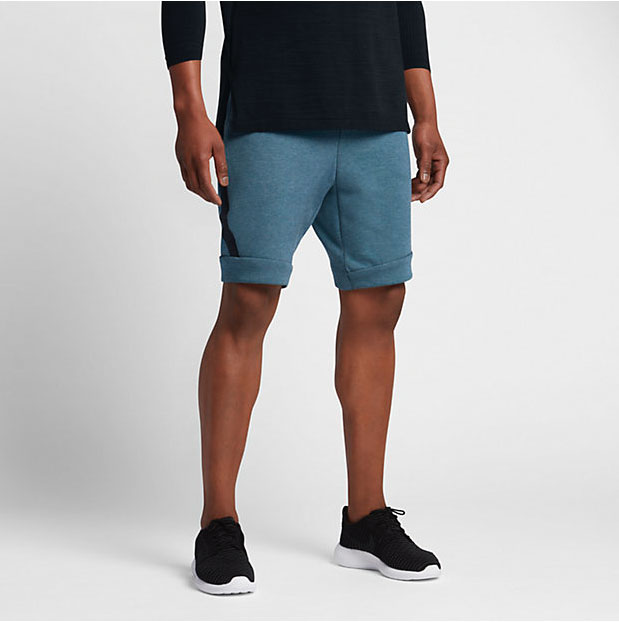 navy blue nike fleece shorts