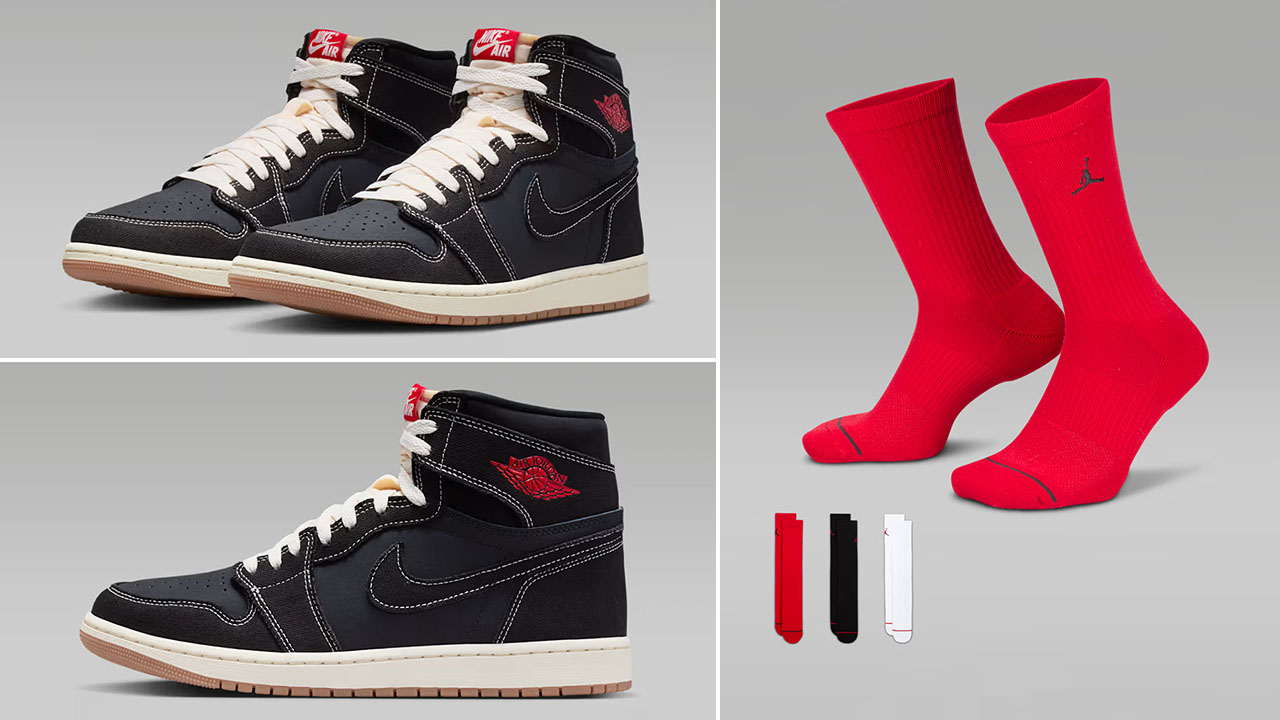 Air Jordan 1 High OG Flight Club x Jordan Everyday Crew Socks to Match Sneakers