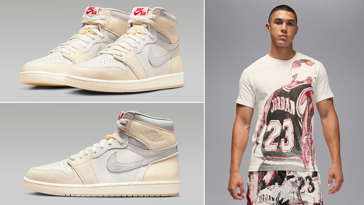 Air Jordan 1 High OG Sail Mens Shoes and Shirt Outfit
