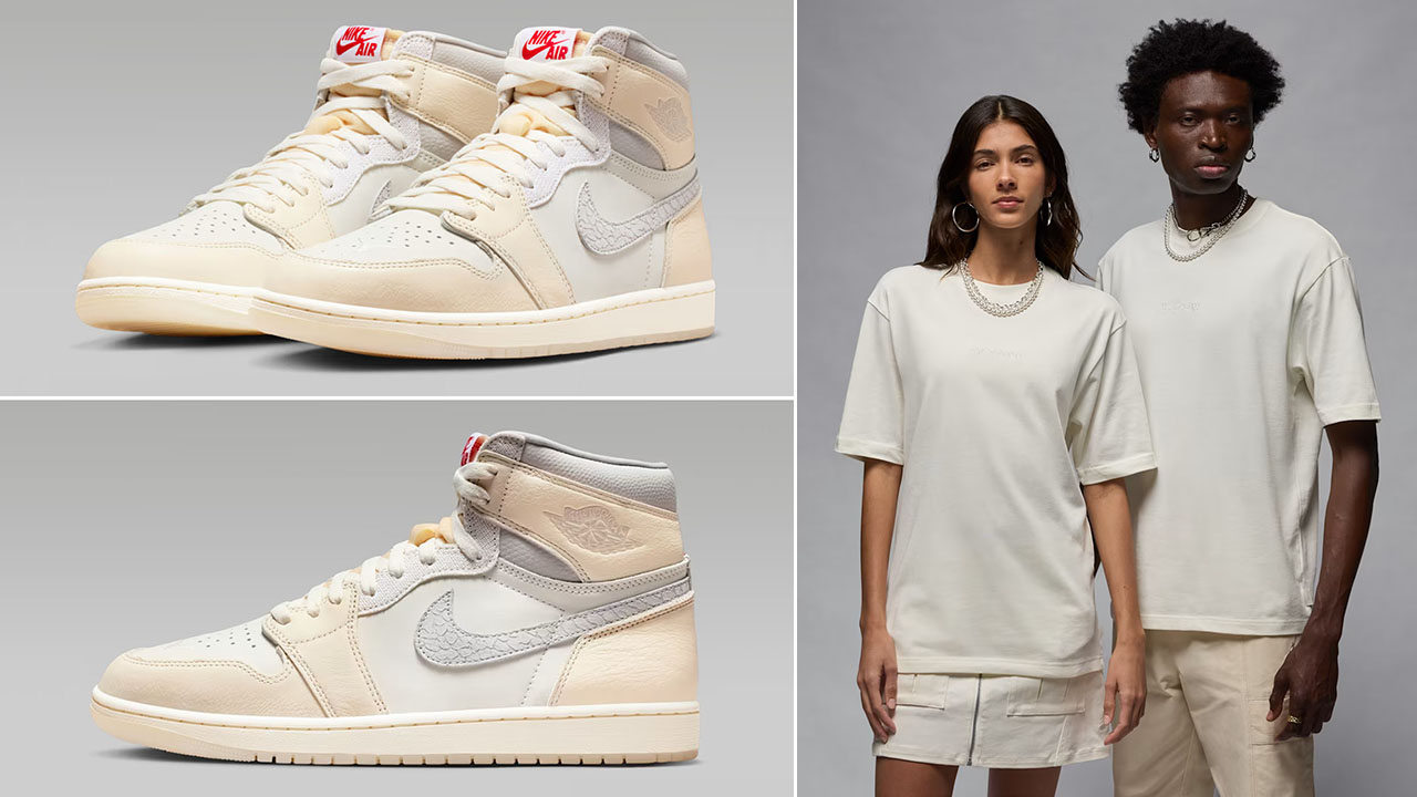 Air Jordan 1 High OG Sail x Air Jordan Wordmark T Shirt Outfit