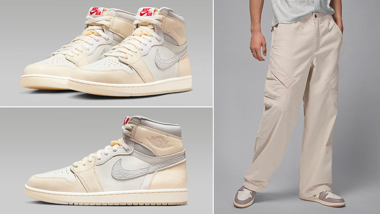 Air Jordan 1 High OG Sail x Jordan Flight Chicago Corduroy Pants