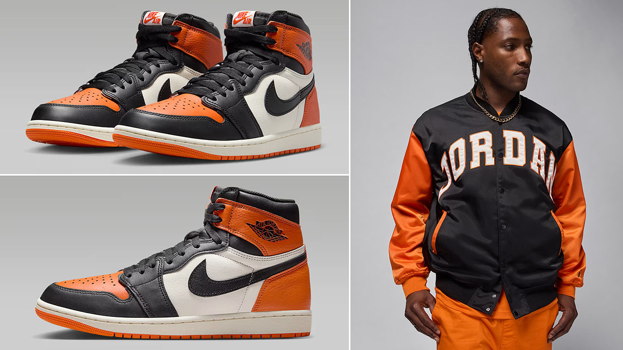 Air Jordan 1 High OG Shattered Backboard 2025 Shoes x Jordan Brooklyn Collegiate Varsity Jacket