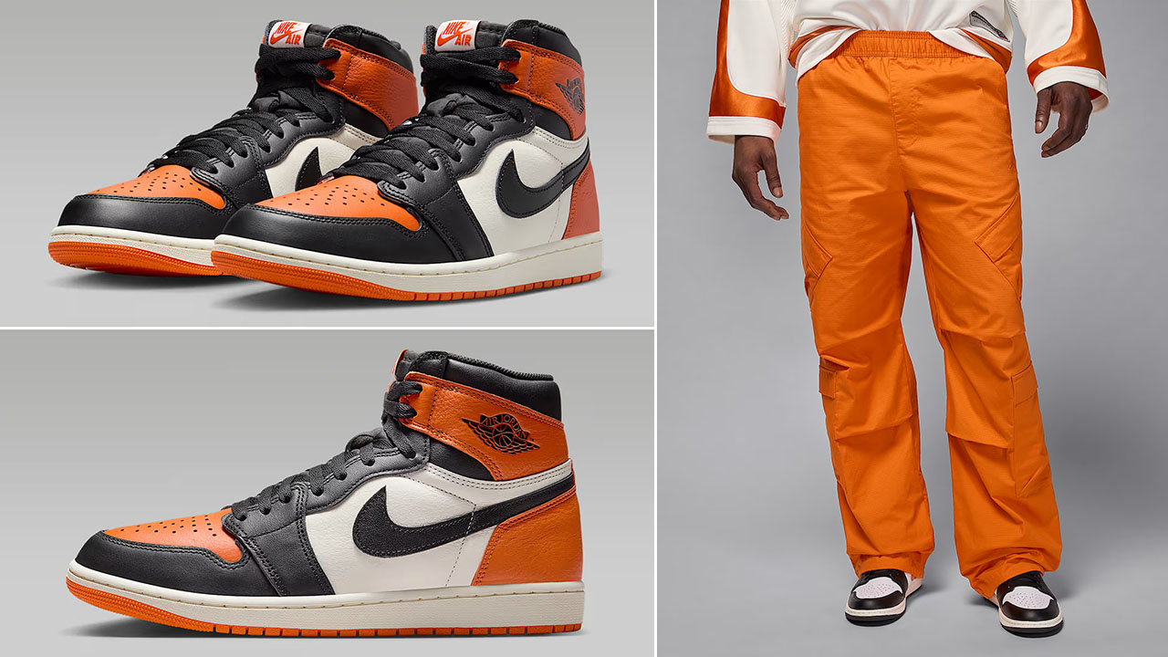 Air Jordan 1 High OG Shattered Backboard 2025 Shoes x Jordan Flight Utility Pants