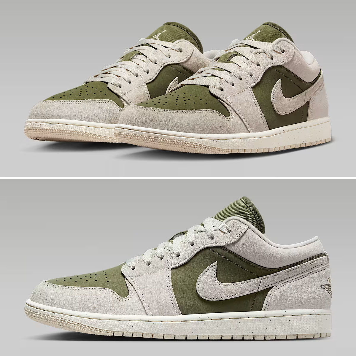 Air Jordan 1 Low SE Medium Olive Sail Light Orewood Brown Mens Shoes HV4089-201