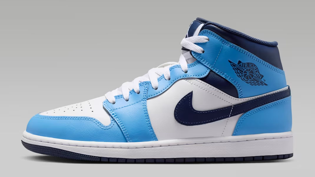 Air Jordan 1 Mid University Blue White Sail Midnight Navy Men's Shoes DQ8426-405