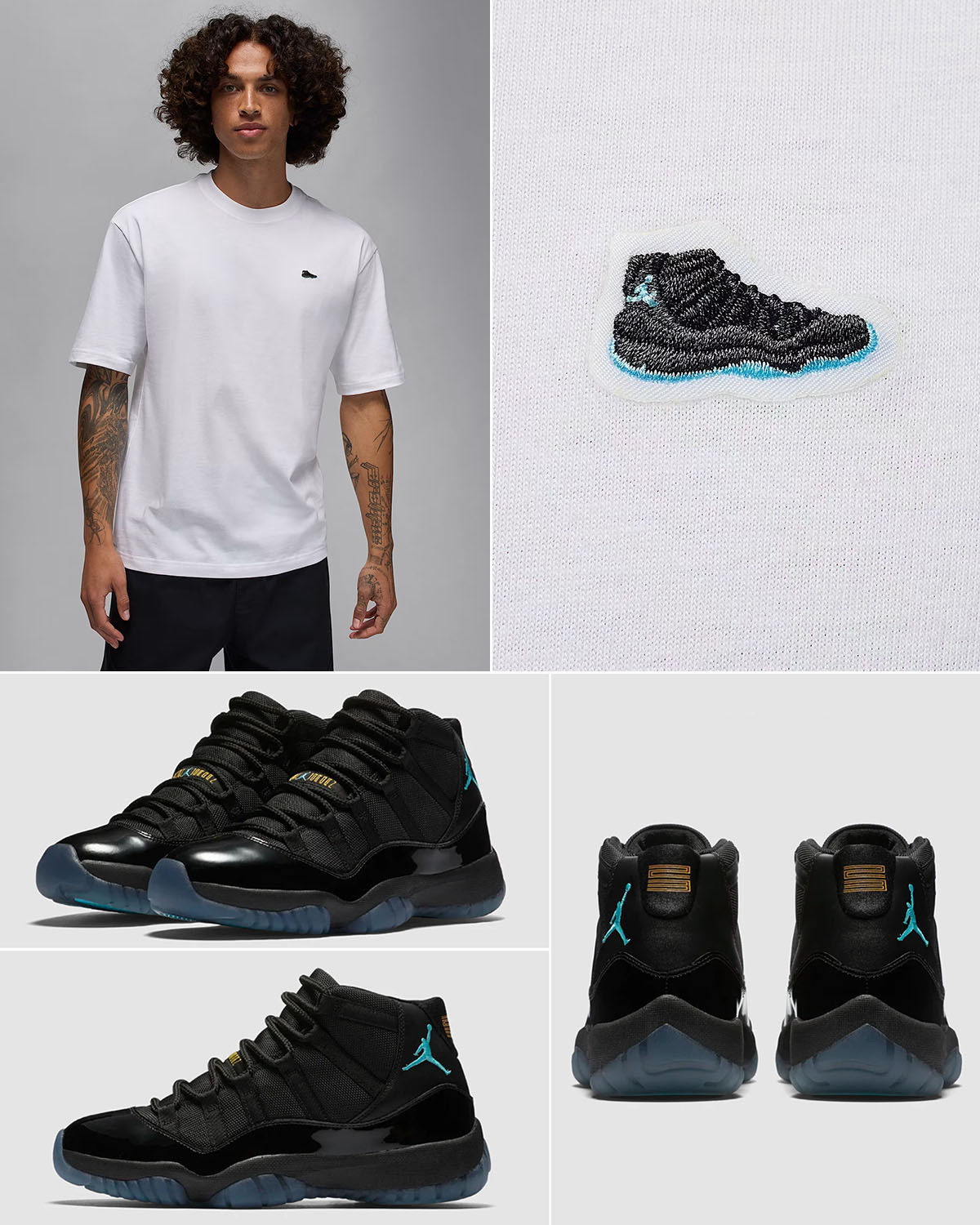 Air Jordan 11 Gamma 2025 Mens AJ11 Sneaker Patch T Shirt White