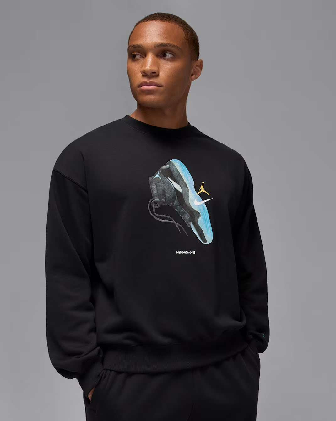 Air Jordan 11 Gamma 2025 Mens Crew Sweatshirt Black 1