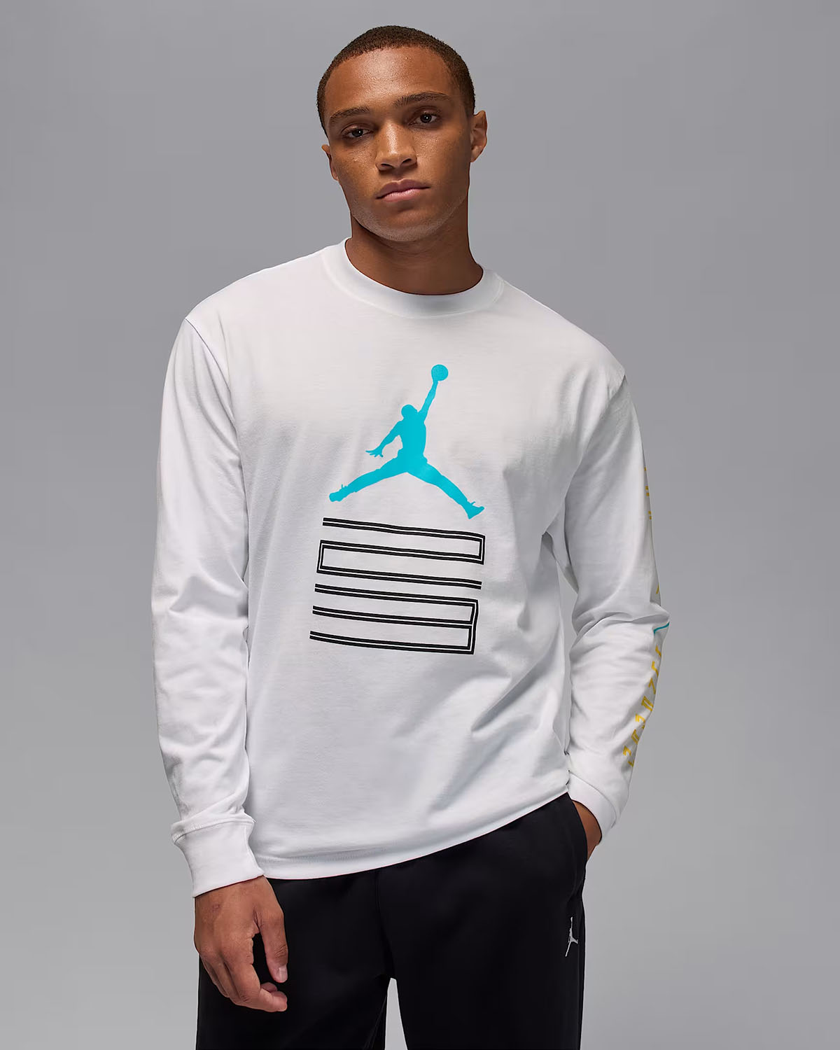 Air Jordan 11 Gamma 2025 Mens Long Sleeve T Shirt White Gamma Blue 1