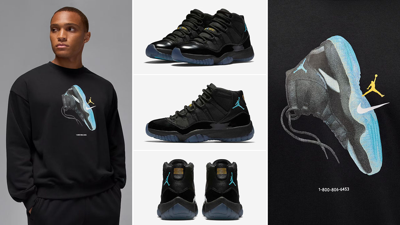 Air Jordan 11 Gamma Blue 2025 Black Sweatshirt Outfit