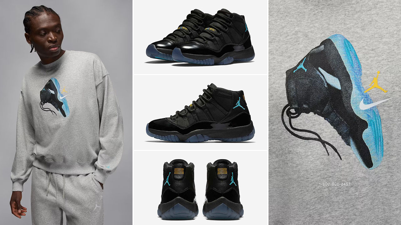 Air Jordan 11 Gamma Blue 2025 Grey Sweatshirt Outfit