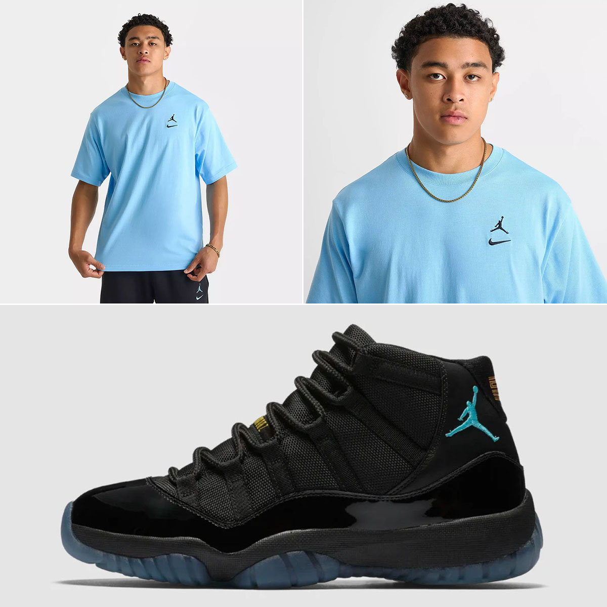 Air Jordan 11 Gamma Blue 2025 Mens Shoes and T Shirt