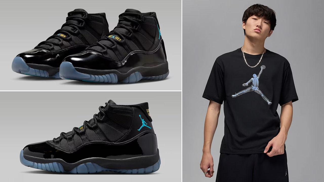 Air Jordan 11 Gamma Blue X Ray Jumpman Black T Shirt