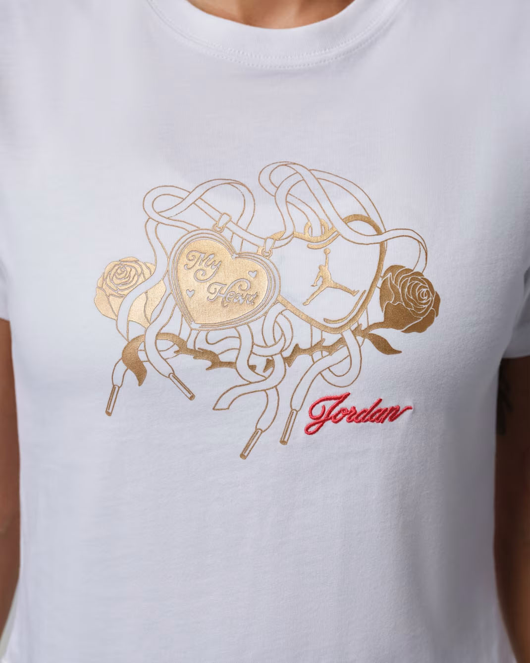 Air Jordan 11 Low Mothers Day Womens T Shirt White Gold 2