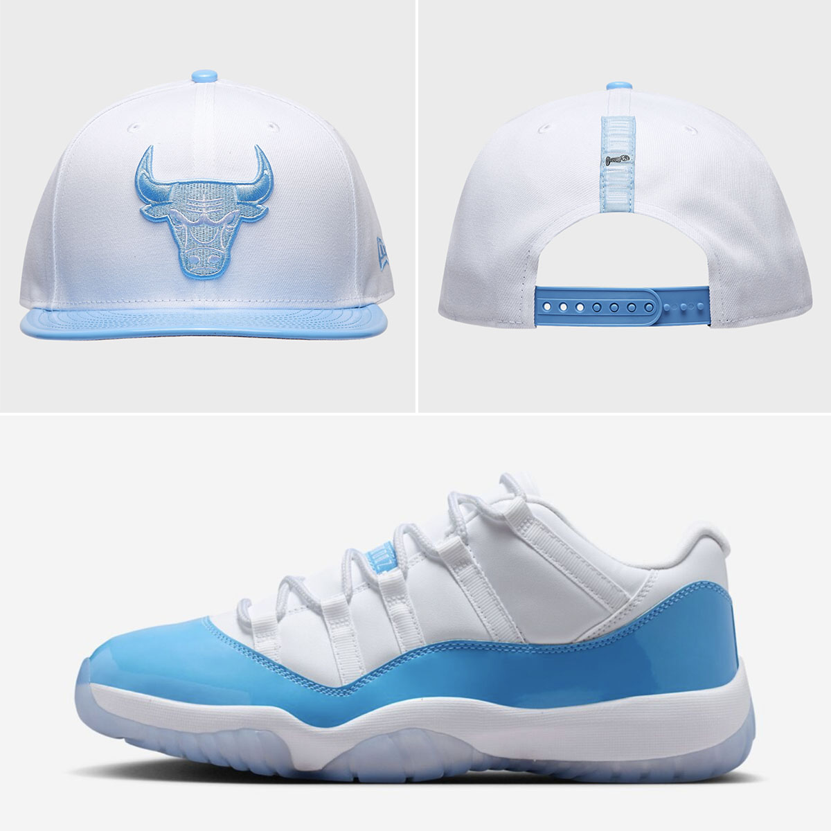 キャップ AIR JORDAN 11 Low Cap Air Jordan 11 Low UNC 2026 New Era Bulls Hat to Match