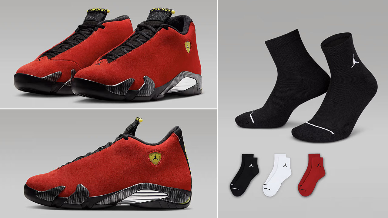 Air-Jordan-14-Ferrari-2025-Ankle-Socks