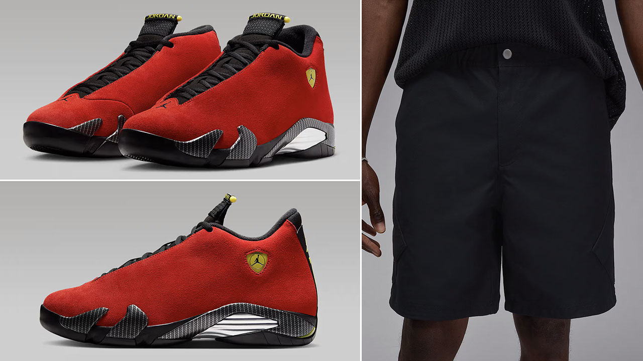 Air Jordan 14 Ferrari 2025 Chicago Shorts Outfit