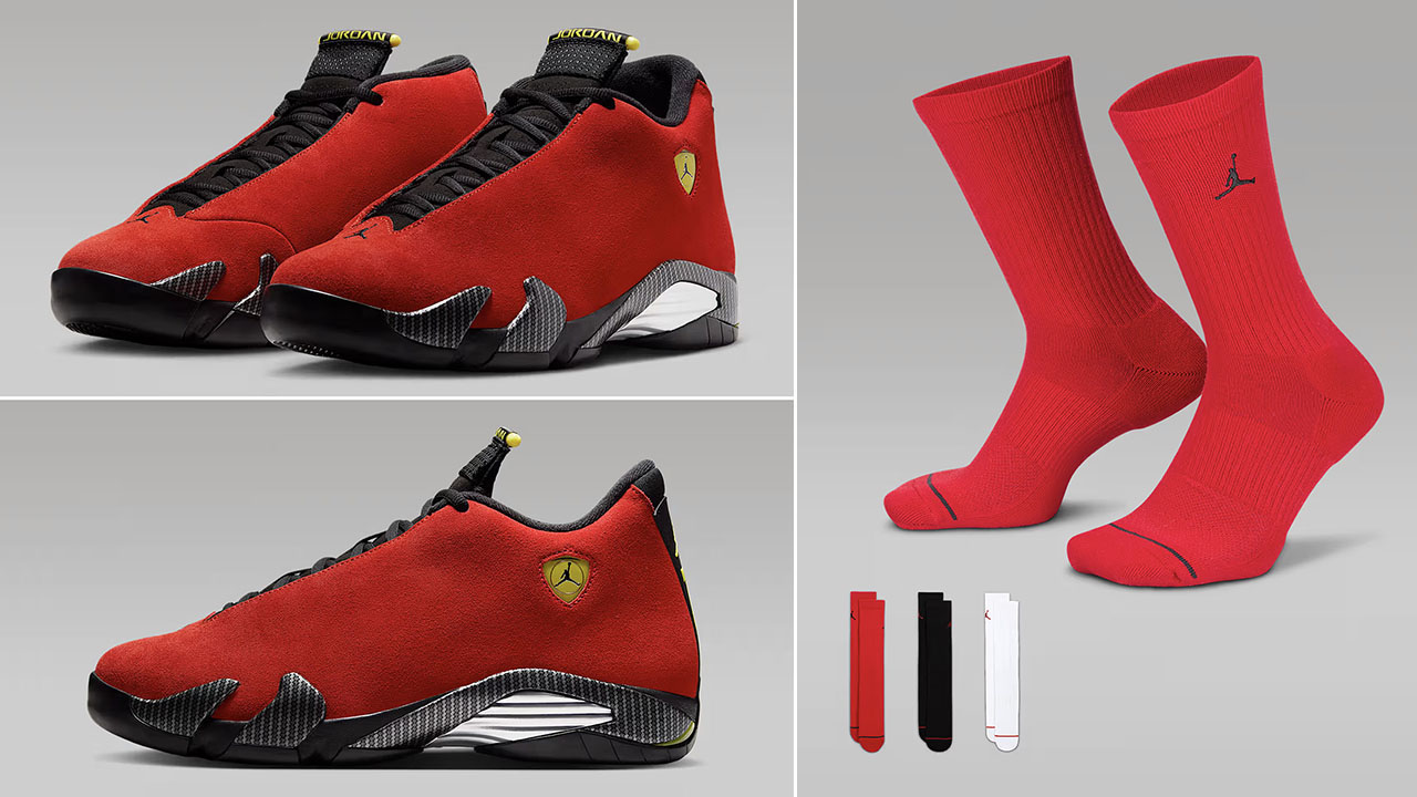 Air-Jordan-14-Ferrari-2025-Crew-Socks