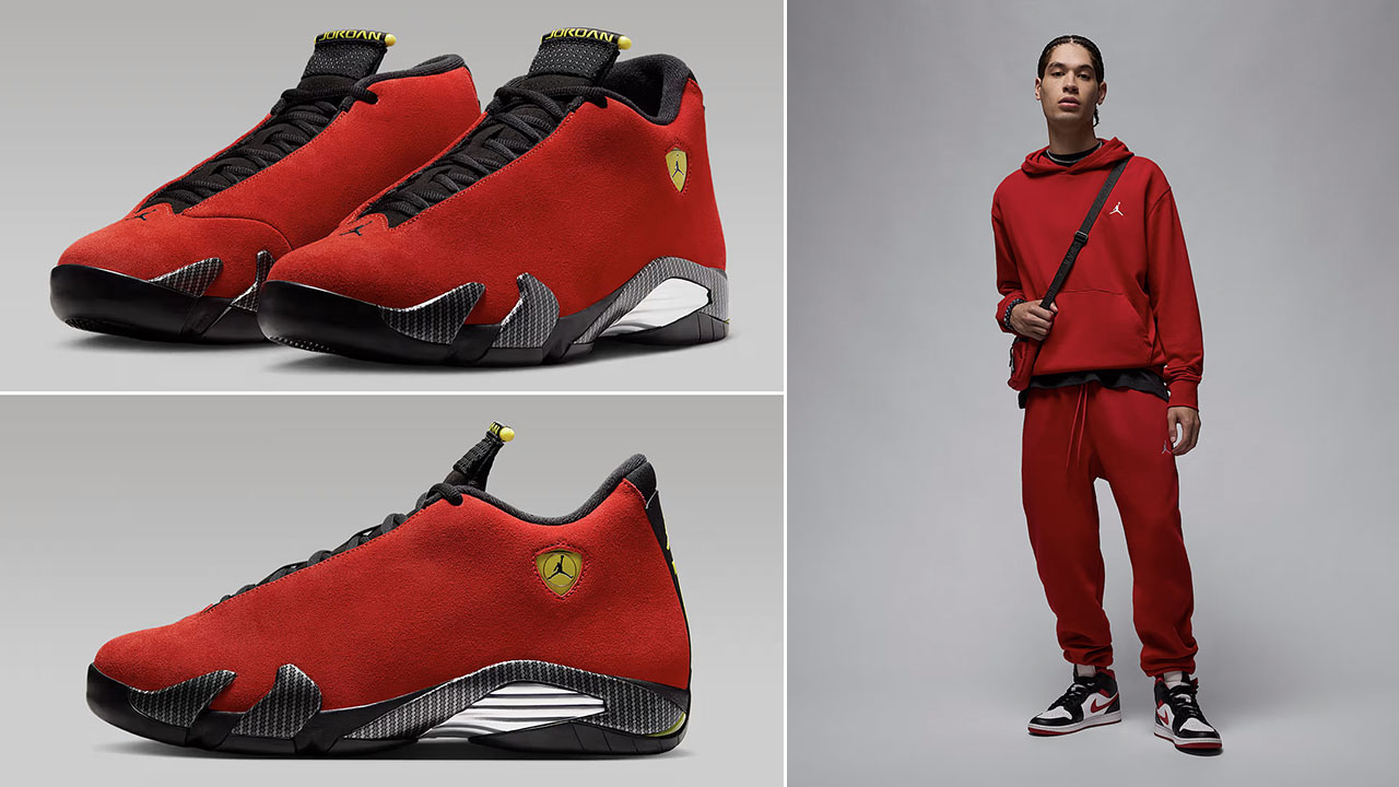 Air Jordan 14 Ferrari 2025 Hoodie and Pants Outfit
