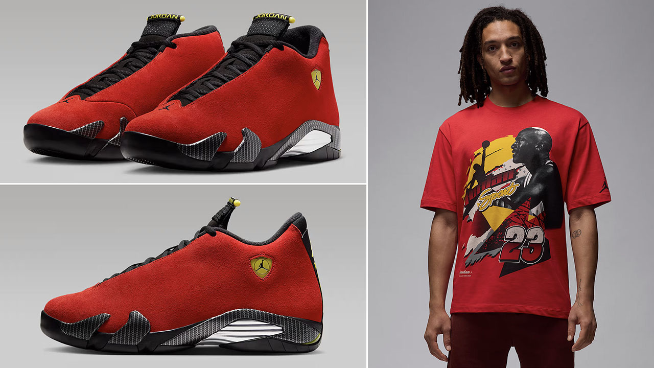 Air Jordan 14 Ferrari 2025 Shirt Outfit 1