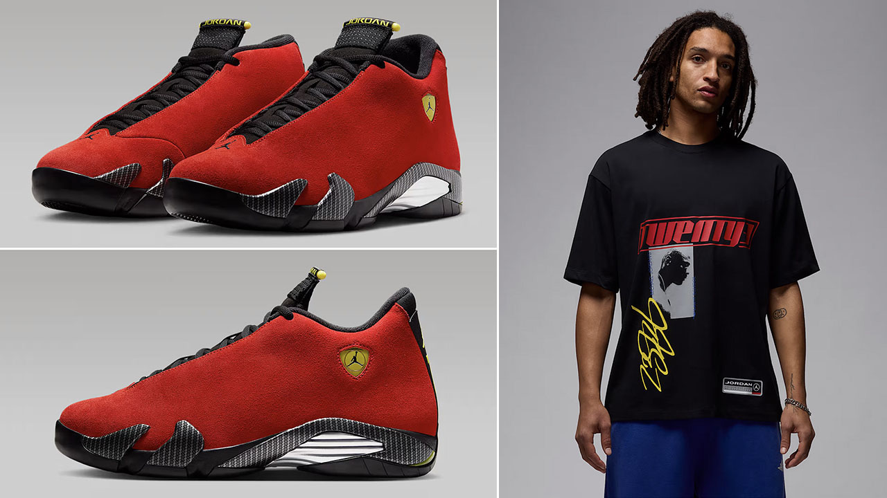 Air Jordan 14 Ferrari 2025 Shirt Outfit 3