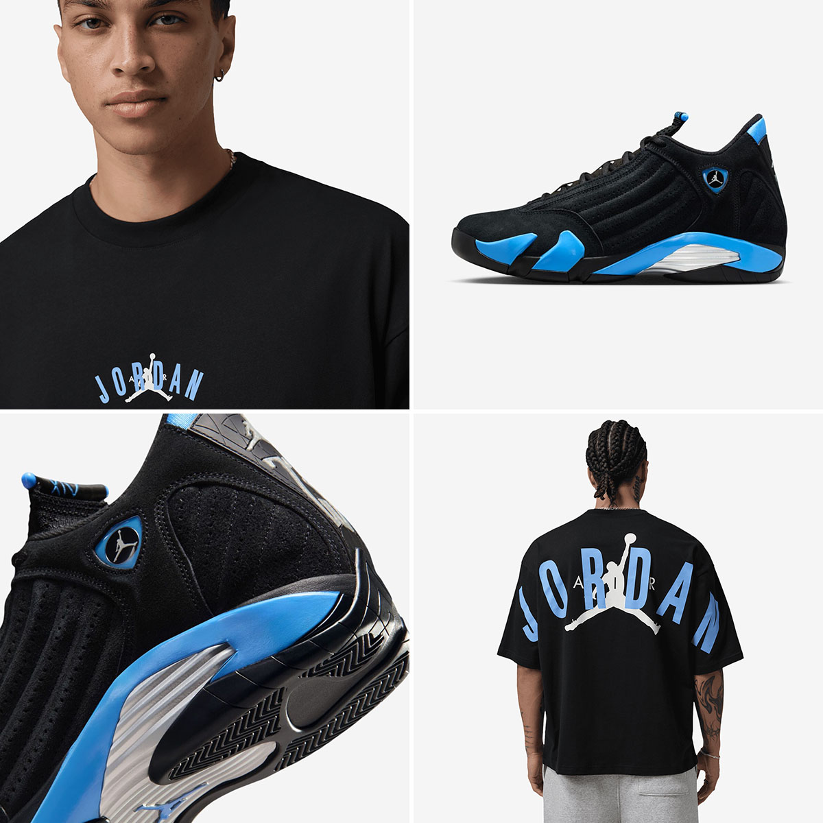 Air Jordan 14 University Blue 2026 x Jordan Back Stretch Oversized Mens T Shirt to Match Sneakers