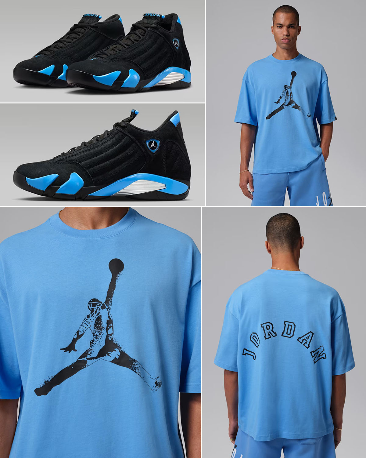 Air Jordan 14 University Blue 2026 x Jordan Jumpman Mens Oversized T Shirt to Match Sneakers