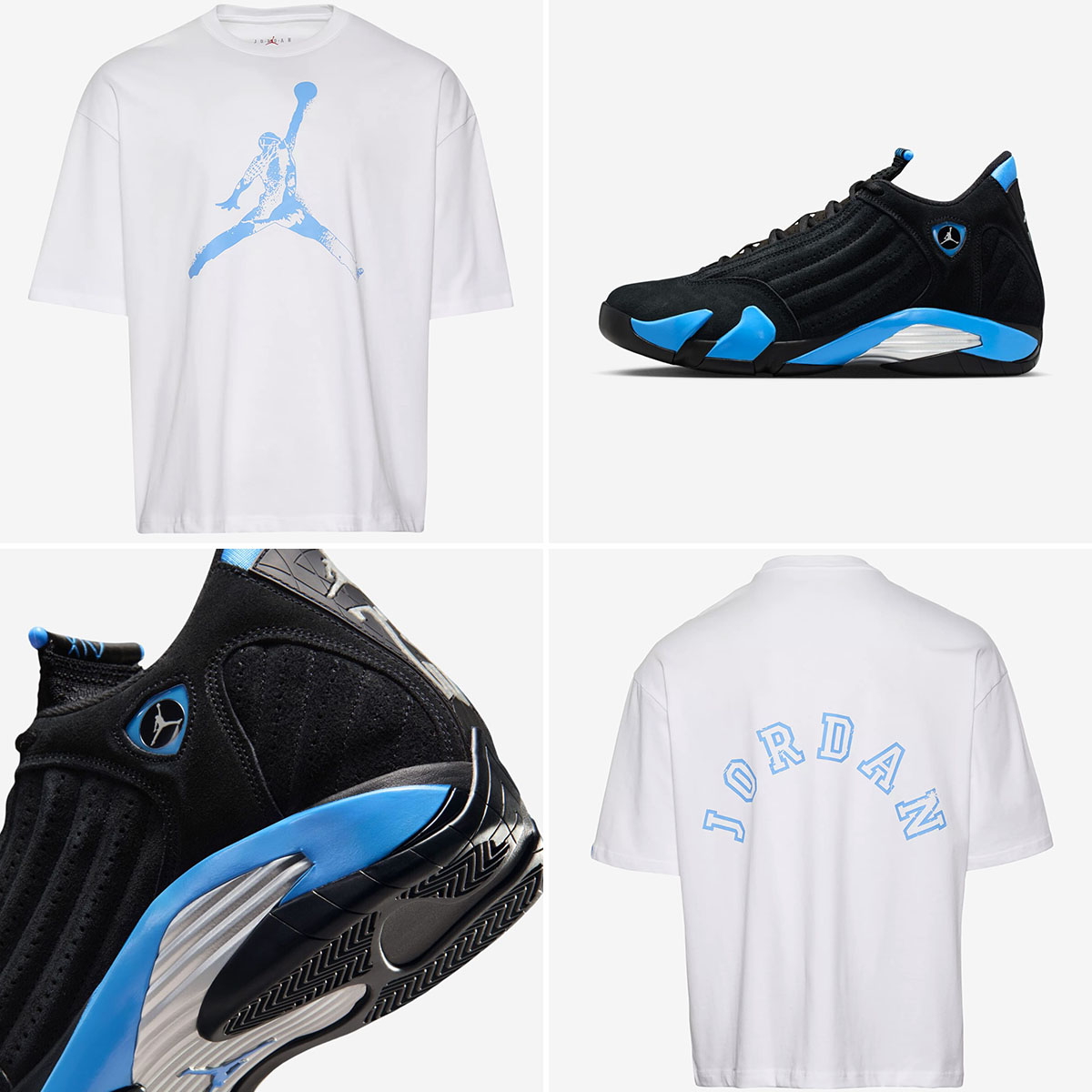 Air Jordan 14 University Blue 2026 x Jordan Oversized Jumpman Mens T Shirt White University Blue to Match Sneakers