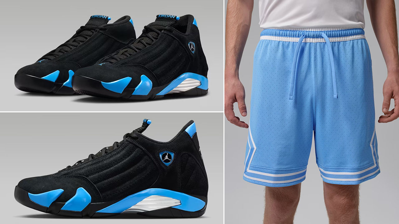 Air Jordan 14 University Blue 2026 x Jordan Sport Men's Dri-FIT Mesh Diamond Shorts