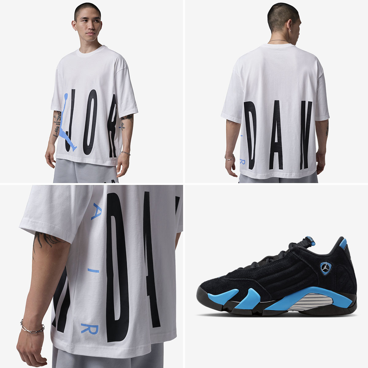 Air Jordan 14 University Blue 2026 x Jordan Torso Stretch Oversized Mens T Shirt to Match Sneakers