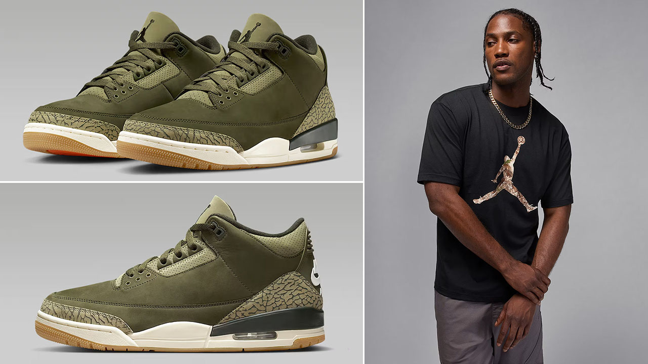 Air-Jordan-3-Family-Affair-Medium-Olive-Shoes-x-Jordan-Brooklyn-Mens-Realtree-Camo-Jumpman-Black-T-Shirt-Outfit