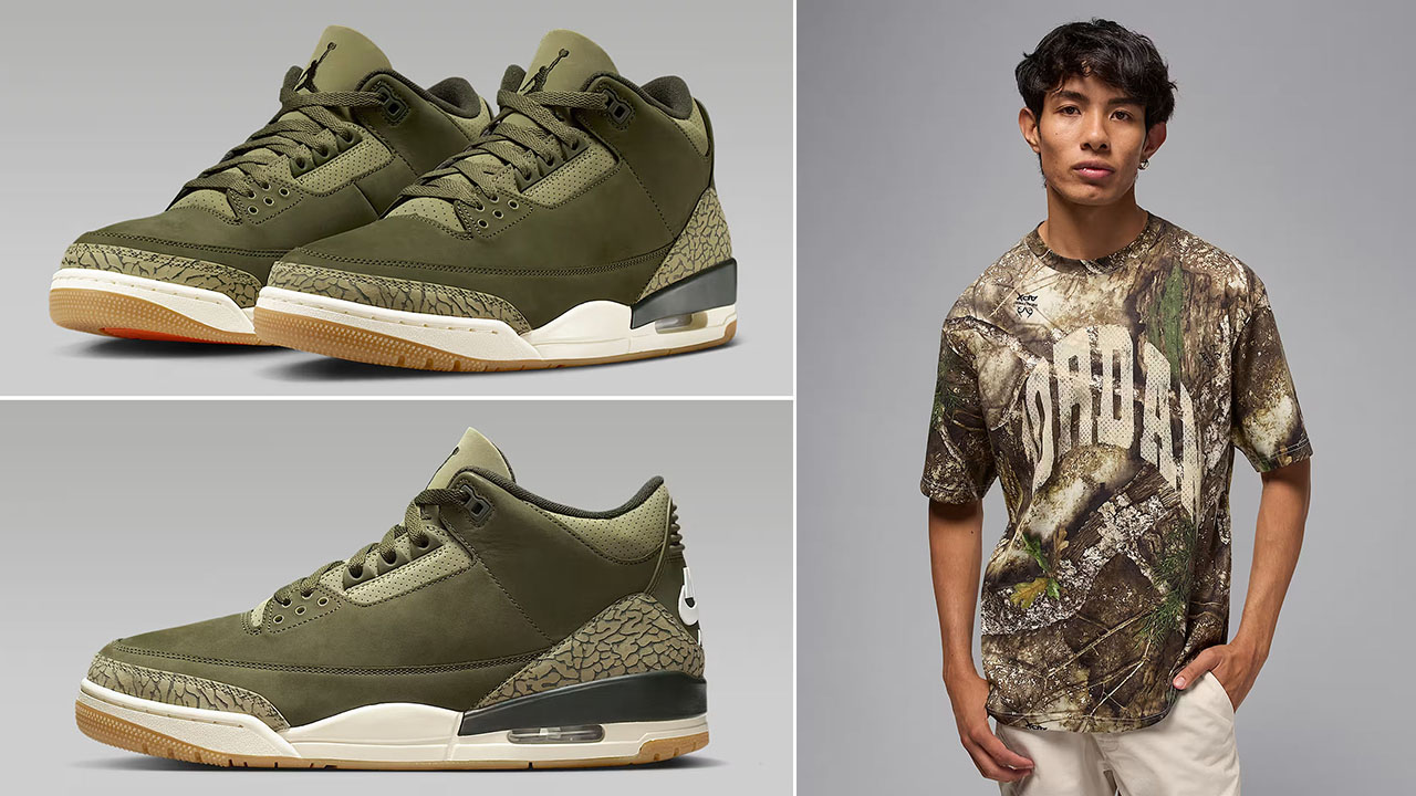 Air-Jordan-3-Family-Affair-Medium-Olive-Shoes-x-Jordan-Brooklyn-Mens-Realtree-Camo-T-Shirt-Outfit