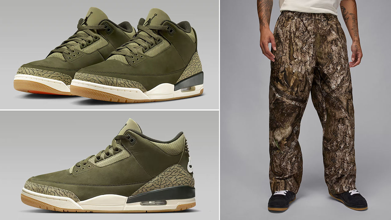 Air-Jordan-3-Family-Affair-Medium-Olive-Shoes-x-Jordan-Brooklyn-Mens-Woven-Realtree-Camo-Pants-Outfit