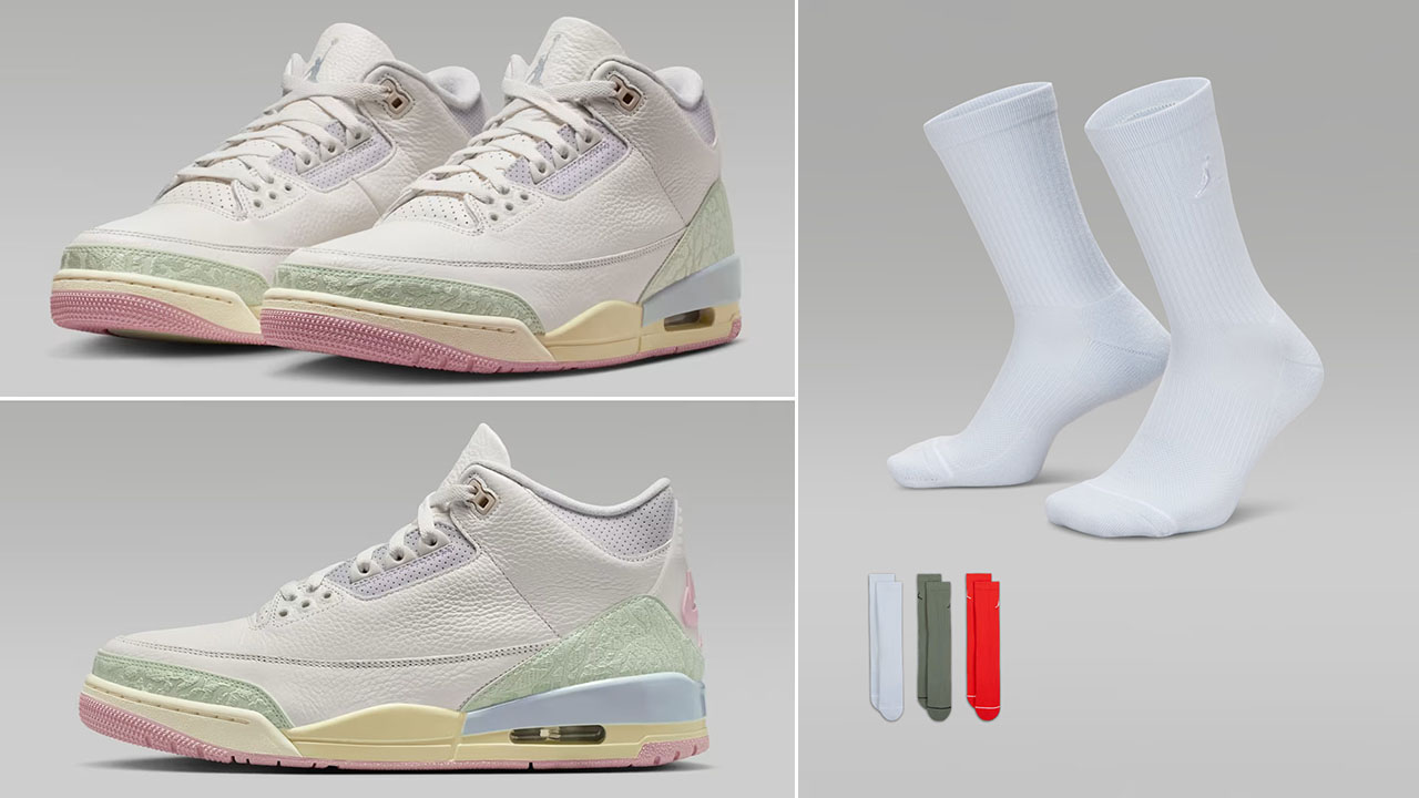 Air Jordan 3 Spring is in the Air x Jordan Everyday Cushioned Crew Socks