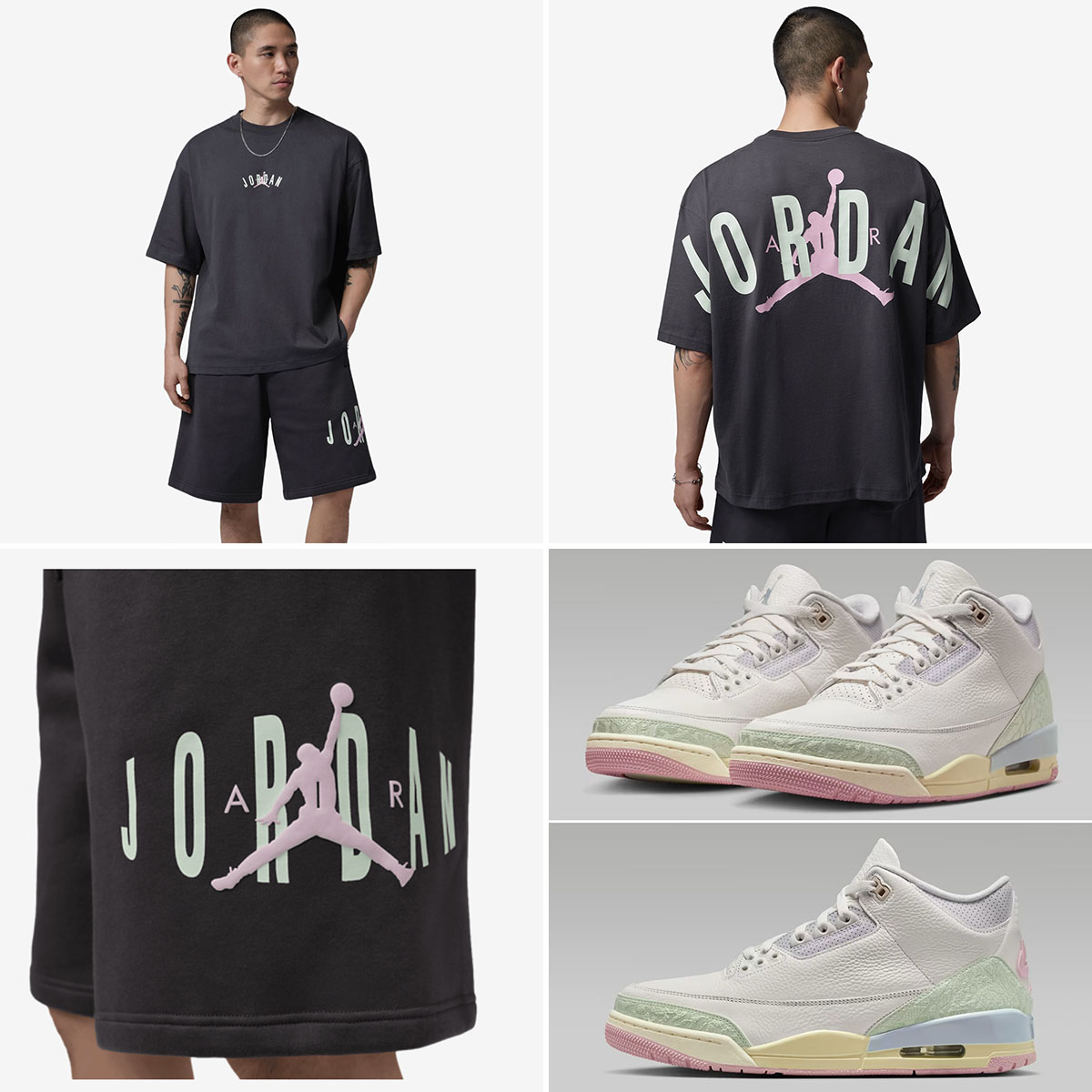 Air Jordan 3 Spring is in the Air x Jordan Stretch Mens T Shirt and Fleece Shorts to Match Sneakers