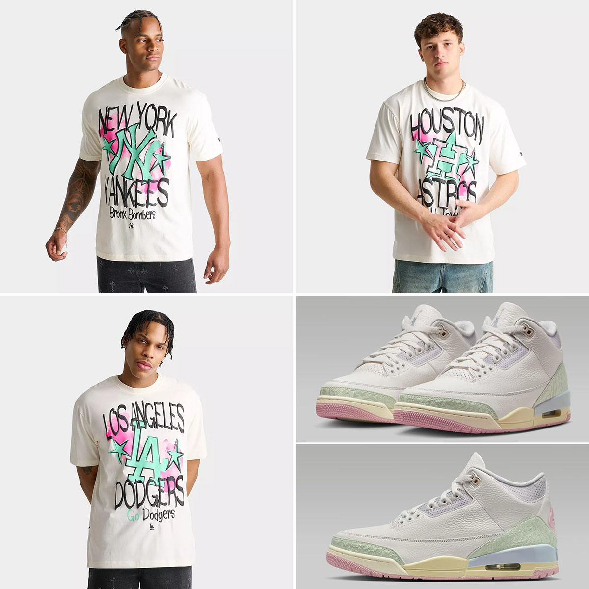 Air Jordan 3 Spring is in the Air x New Era MLB Graffiti T-Shirts to Match Sneakers