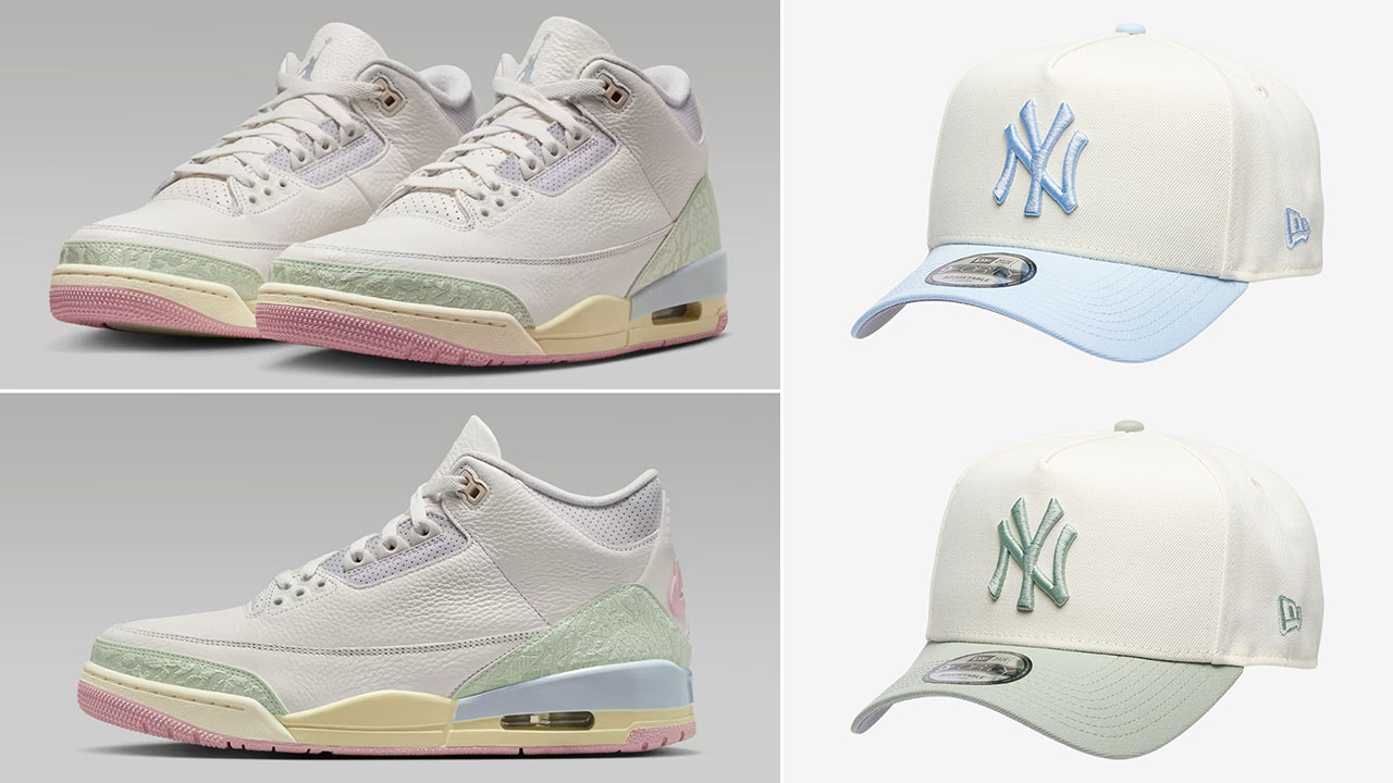 Air Jordan 3 Spring is in the Air x New Era New York Yankees A Frame Snapback Hats to Match Sneakers