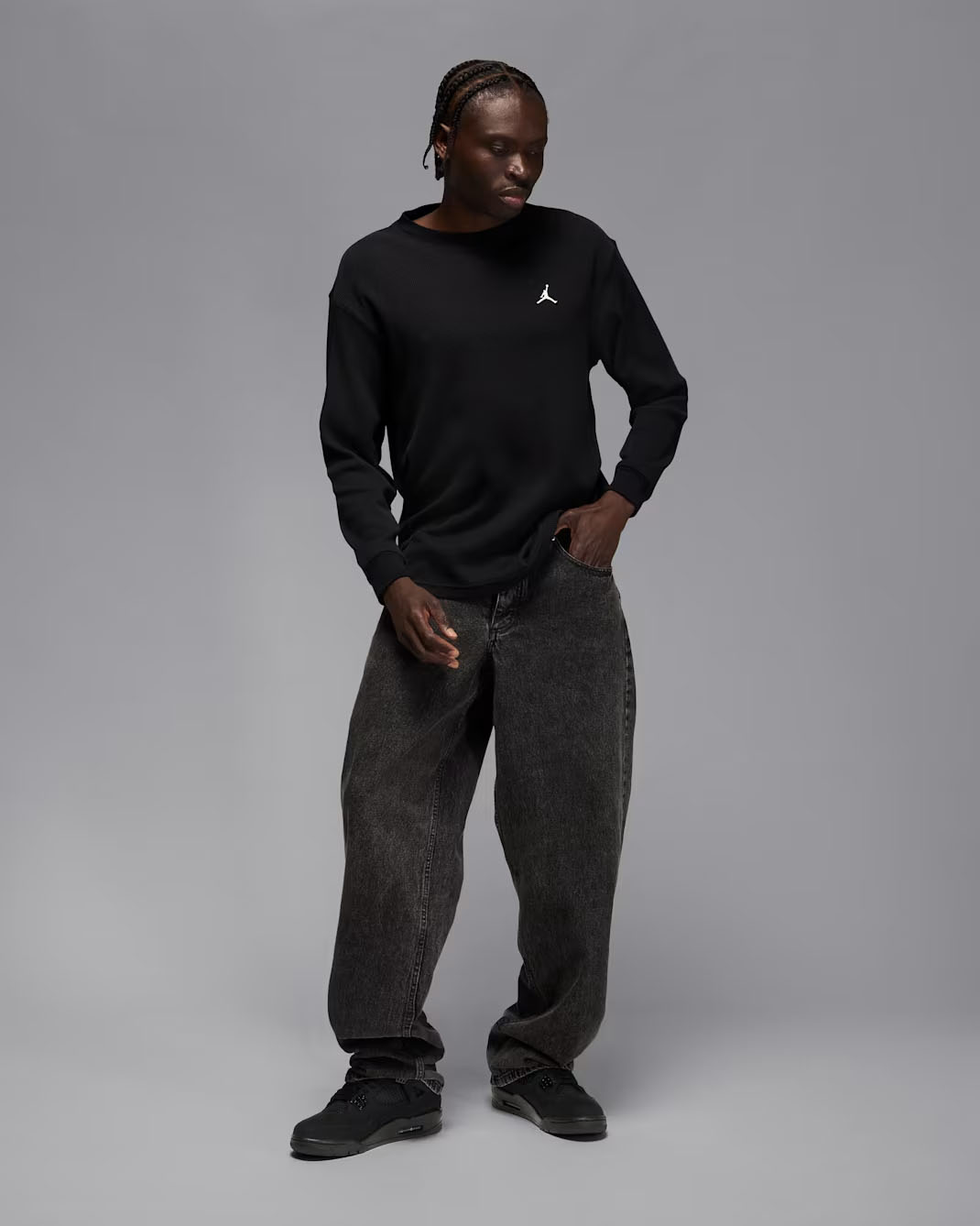 mens black cat jordan 4