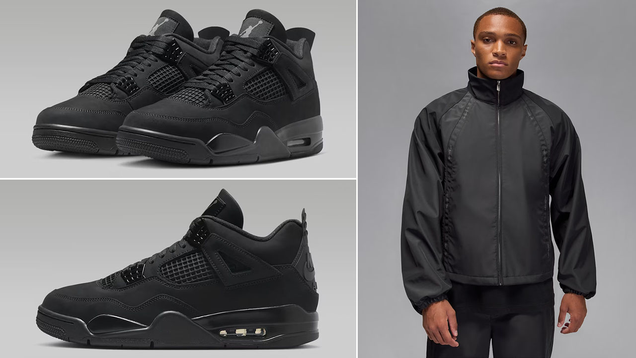 Air Jordan 4 Black Cat 2025 x Jordan Mens Track Jacket Outfit