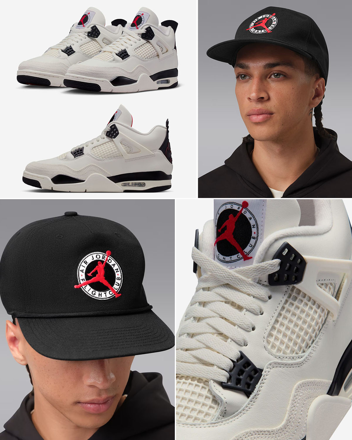 Air Jordan 4 Flight Club Black Flat Bill Hat